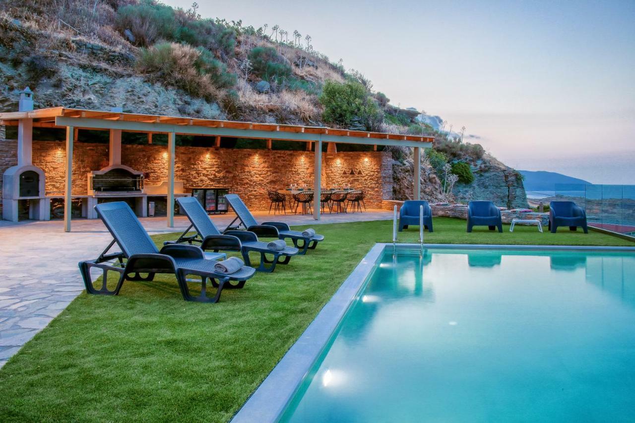 Anastasis Luxury Villa Andros With Heated Pool Sineti Exterior foto